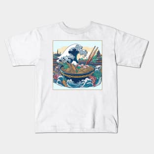 The Great Ramen Wave of Kanagawa Kids T-Shirt